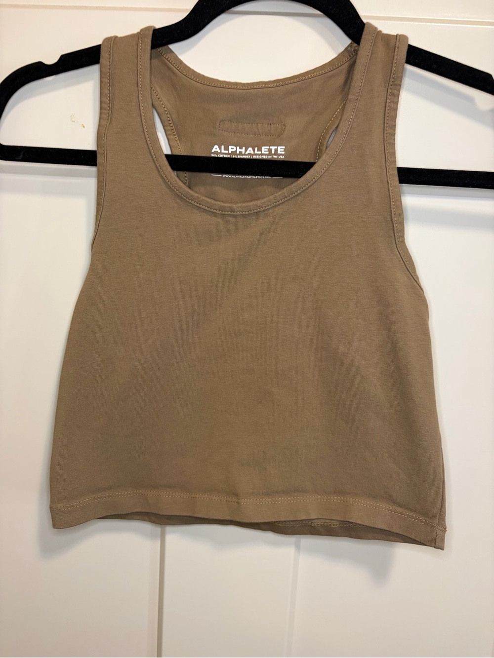 Alphalete Women's Taupe Crop Tank Top